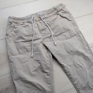 Pact‎ Jogger Pants Mens XL Beige Organic Cotton Stretch Woven Twill Drawstring